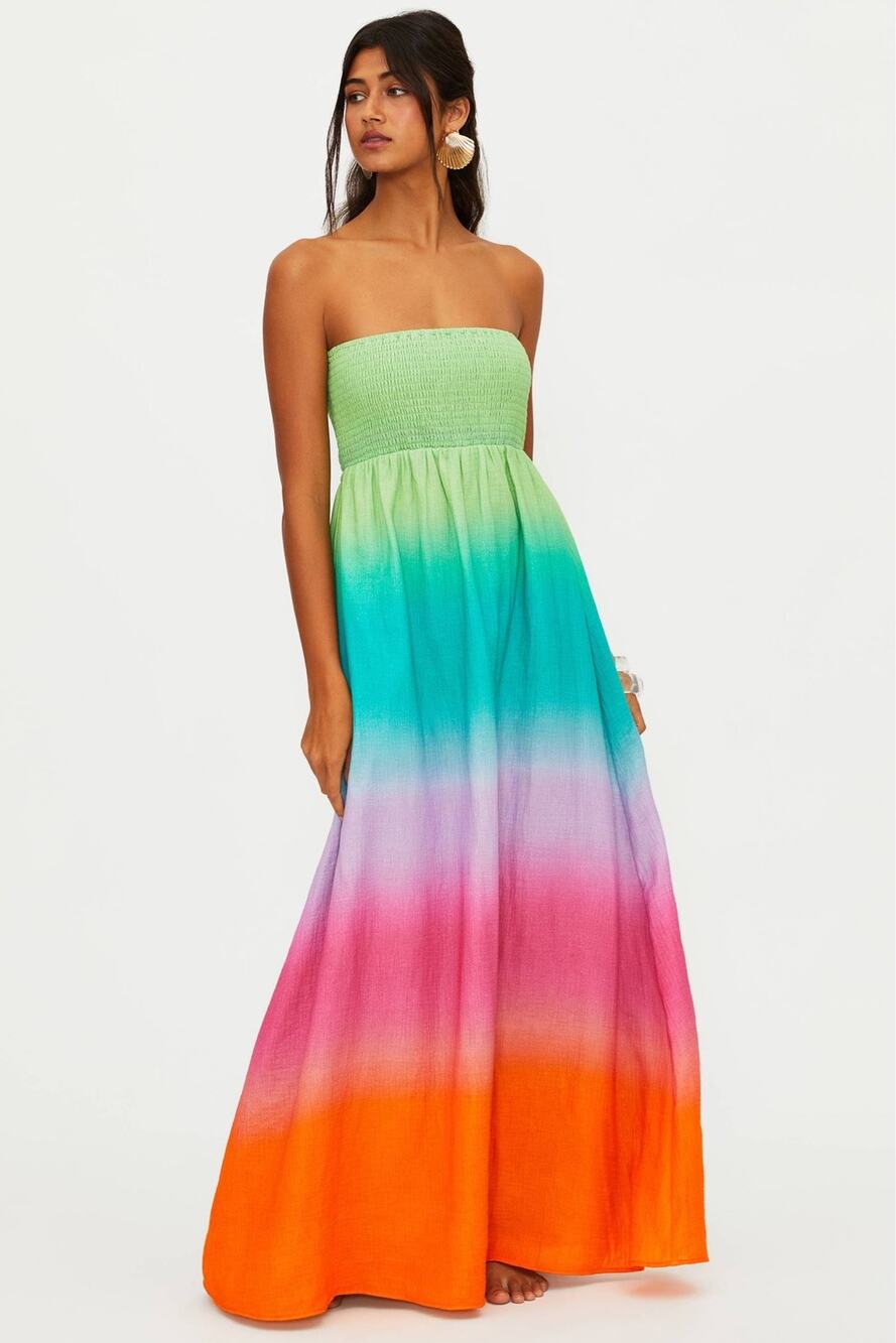 Beach Riot Yula Dress Technicolor Ombre XS